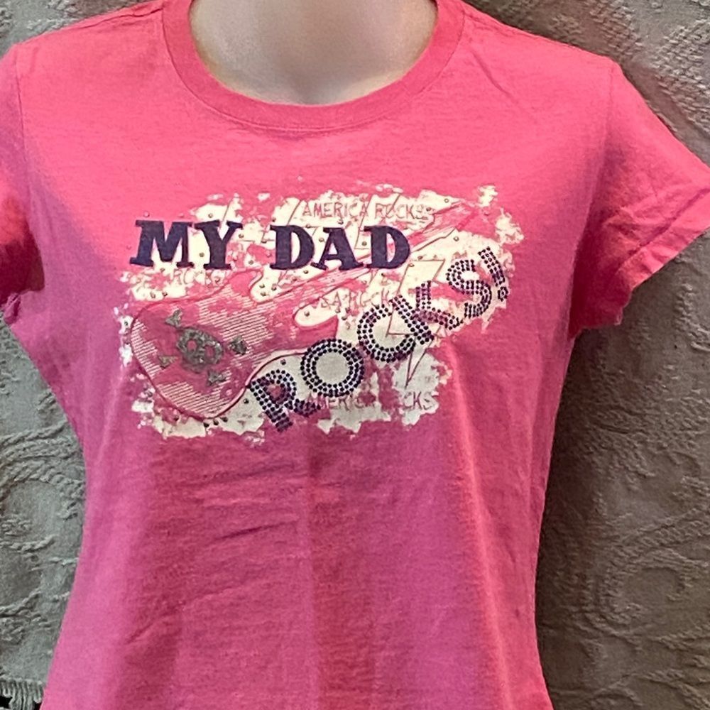 MY DAD ROCKS YOUTH AMERICA ROCKS SHIRT SIZE XL - Picture 2 of 9